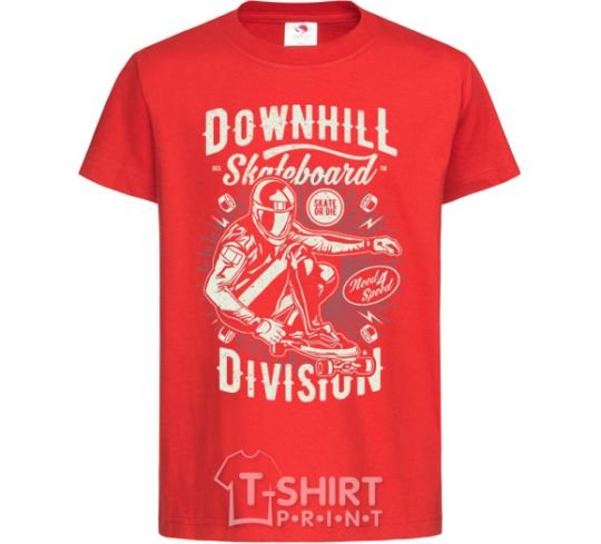 Kids T-shirt Downhill Skateboard Division red фото
