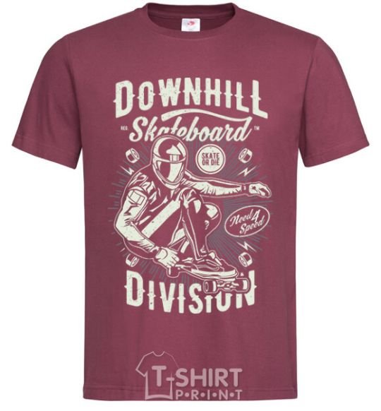 Мужская футболка Downhill Skateboard Division Бордовый фото