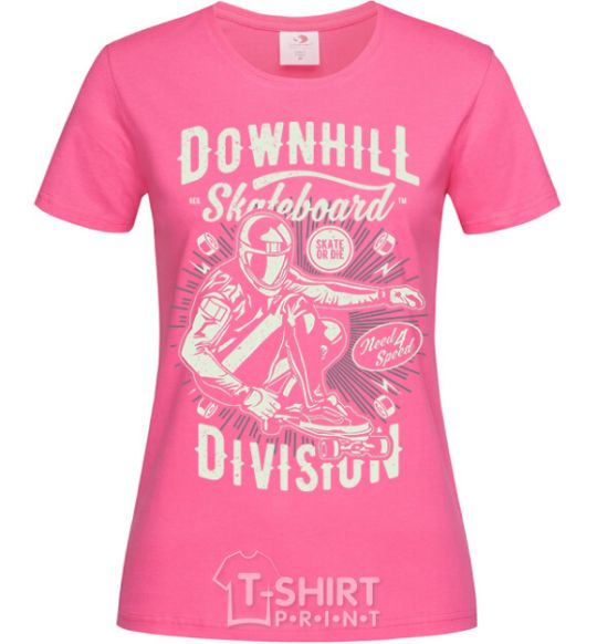 Женская футболка Downhill Skateboard Division Ярко-розовый фото