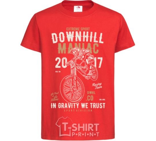 Kids T-shirt Downhill Maniac red фото