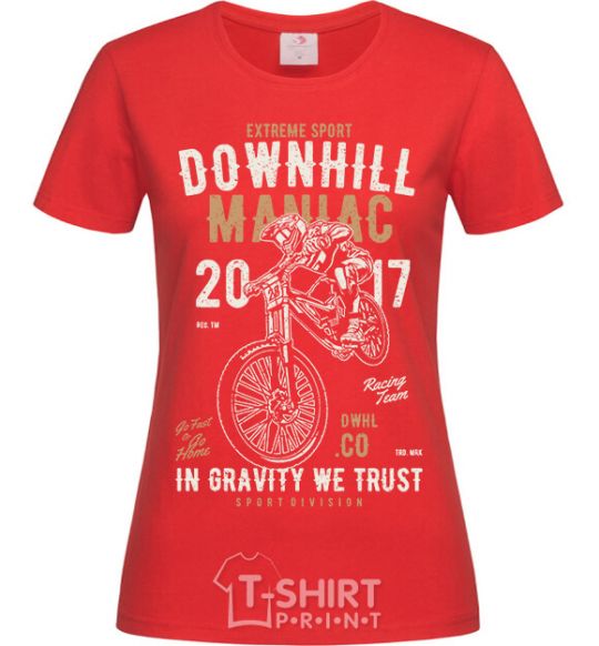 Women's T-shirt Downhill Maniac red фото