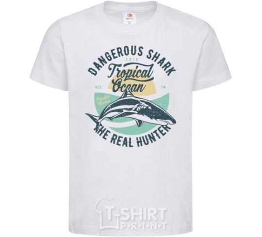 Kids T-shirt Dangerous Shark White фото