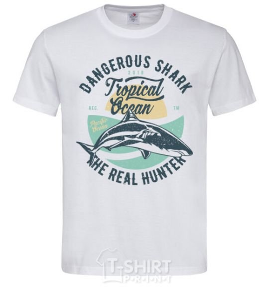 Мужская футболка Dangerous Shark Белый фото