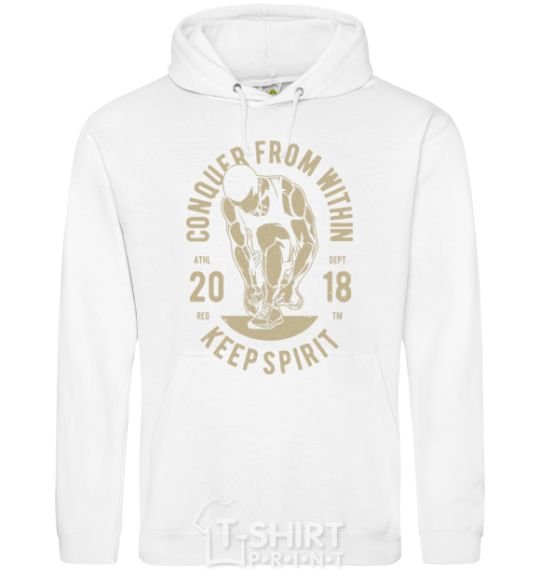 Men`s hoodie Conquer From Within White фото