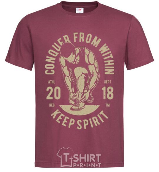 Men's T-Shirt Conquer From Within burgundy фото