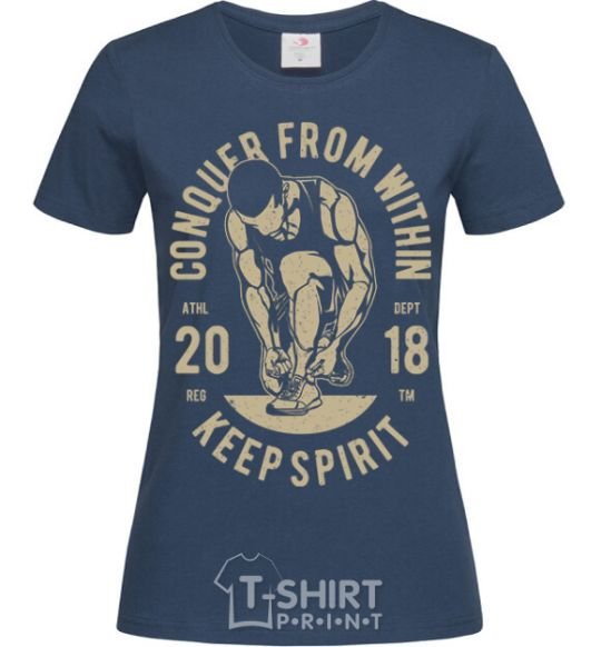 Women's T-shirt Conquer From Within navy-blue фото