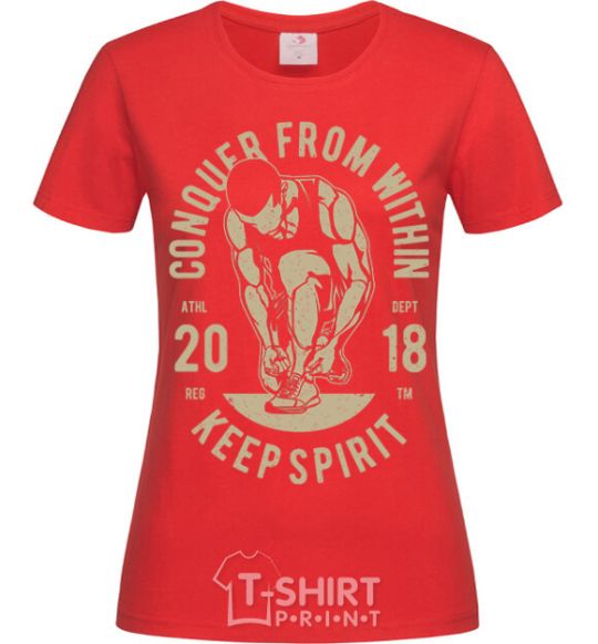 Women's T-shirt Conquer From Within red фото