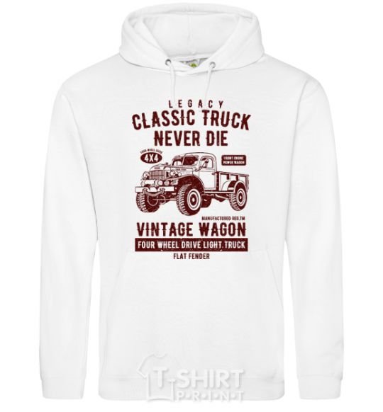 Мужская толстовка (худи) Classic Truck Белый фото
