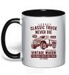Mug with a colored handle Classic Truck black фото