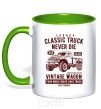 Mug with a colored handle Classic Truck kelly-green фото