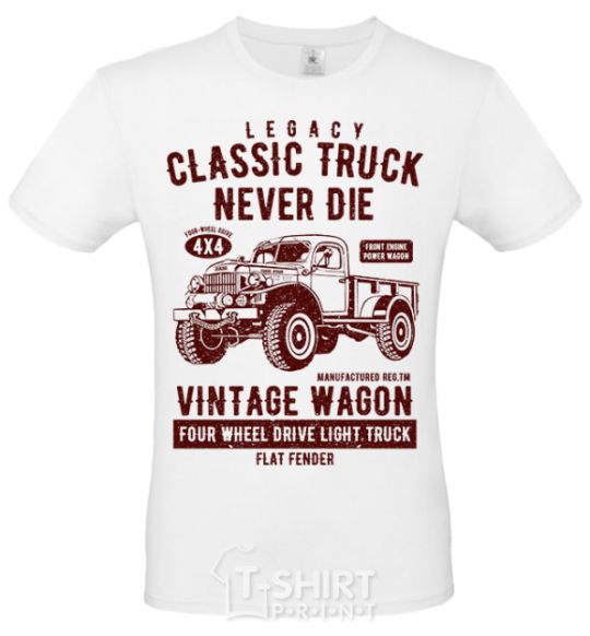 Men's T-Shirt Classic Truck White фото