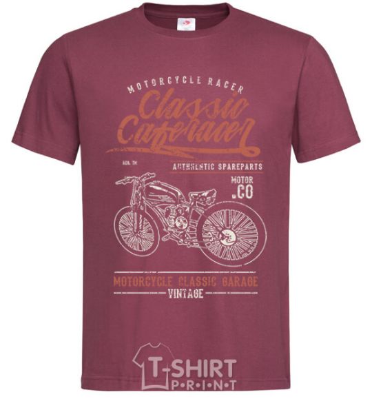 Men's T-Shirt Classic Caferacer burgundy фото