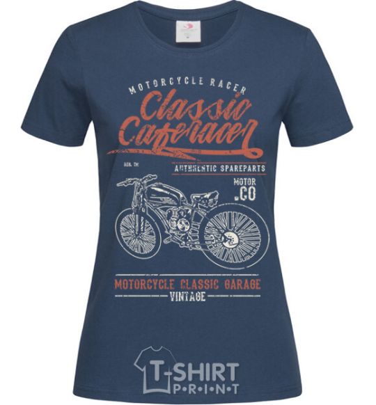 Женская футболка Classic Caferacer Темно-синий фото
