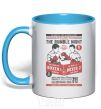 Mug with a colored handle Classic Boxing sky-blue фото