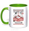 Mug with a colored handle Classic Boxing kelly-green фото