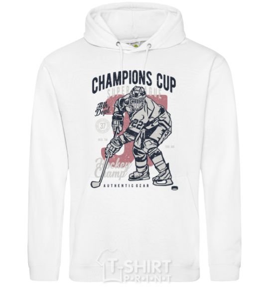 Men`s hoodie Champions Cup Hockey White фото