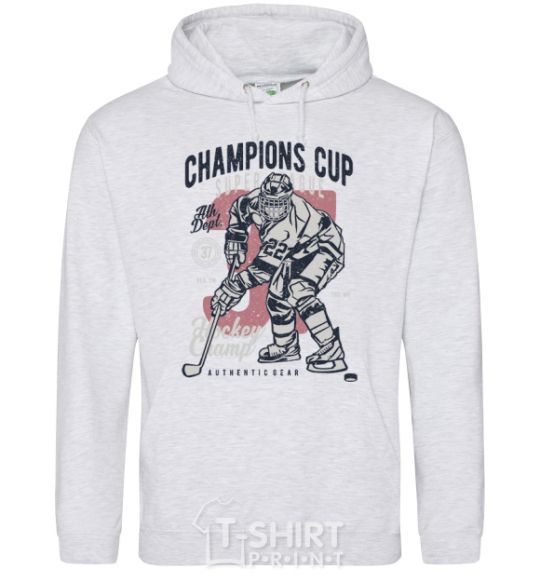 Men`s hoodie Champions Cup Hockey sport-grey фото