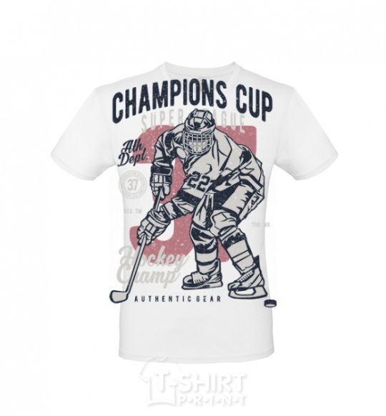 Men's T-Shirt Champions Cup Hockey White фото