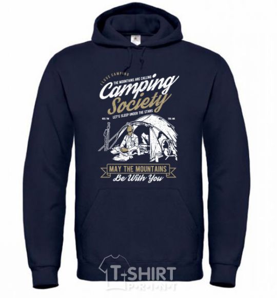 Men`s hoodie Camping Society navy-blue фото