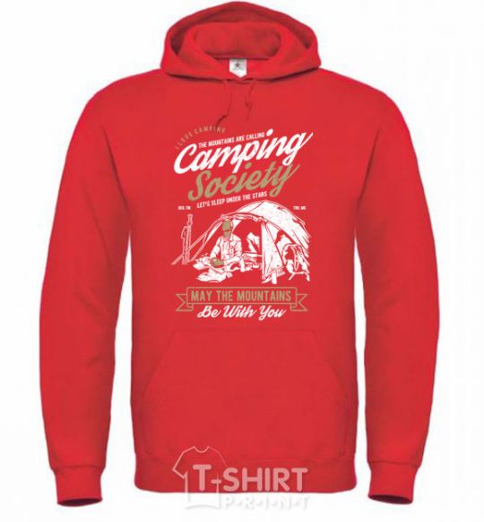 Men`s hoodie Camping Society bright-red фото