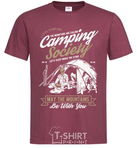 Men's T-Shirt Camping Society burgundy фото