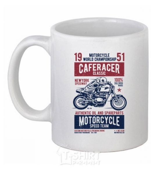 Ceramic mug Caferacer Classic Race White фото