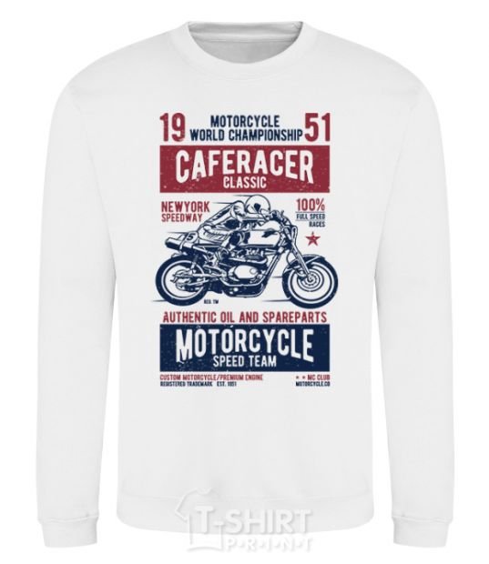 Sweatshirt Caferacer Classic Race White фото