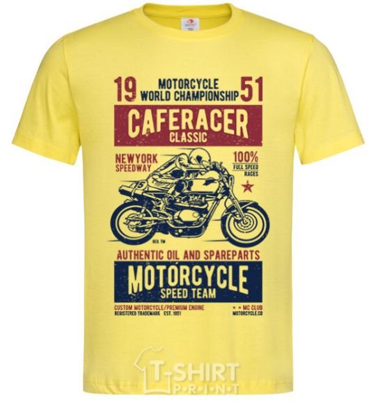 Men's T-Shirt Caferacer Classic Race cornsilk фото