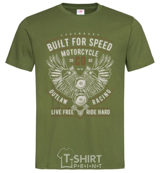 Men's T-Shirt Built For Speed Motorcycle millennial-khaki фото