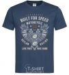 Men's T-Shirt Built For Speed Motorcycle navy-blue фото