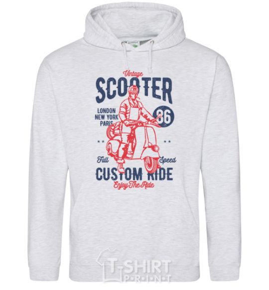 Men`s hoodie Vintage Scooter sport-grey фото