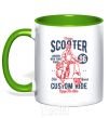 Mug with a colored handle Vintage Scooter kelly-green фото