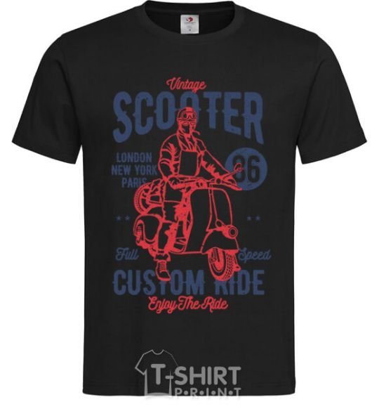 Мужская футболка Vintage Scooter Черный фото