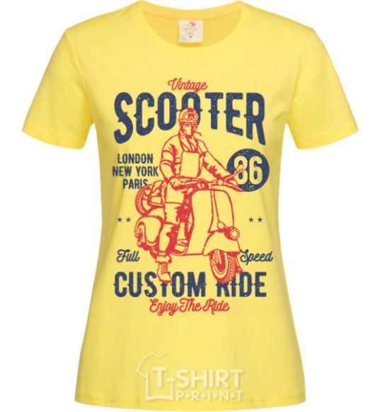 Women's T-shirt Vintage Scooter cornsilk фото