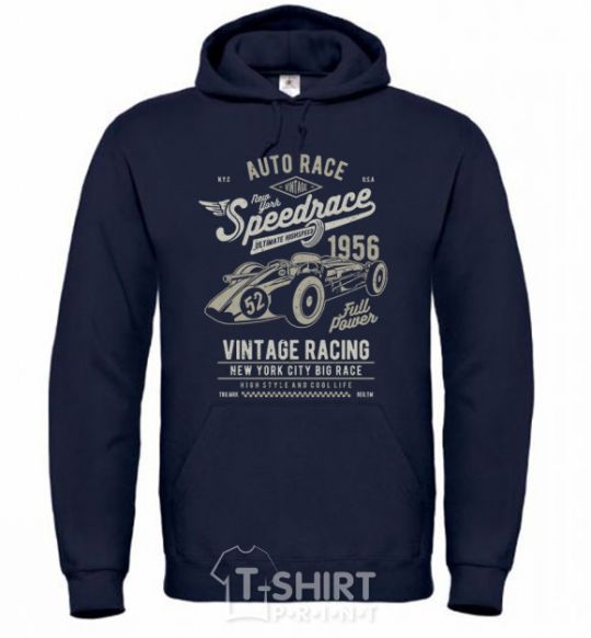 Men`s hoodie Vintage Speedrace navy-blue фото