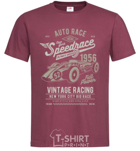 Мужская футболка Vintage Speedrace Бордовый фото
