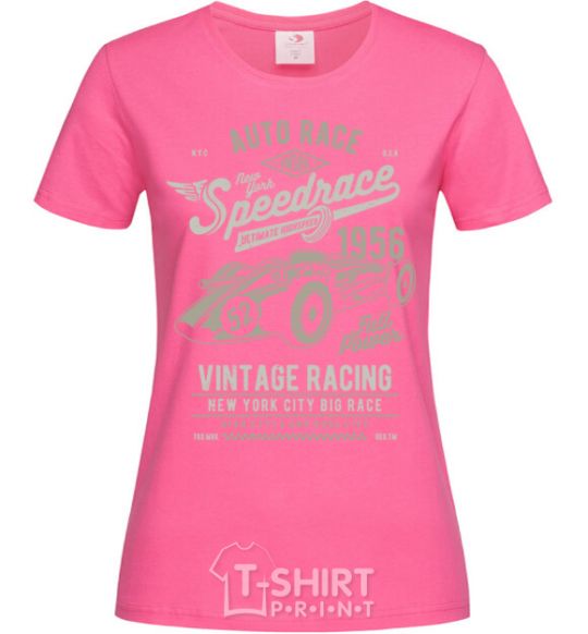 Женская футболка Vintage Speedrace Ярко-розовый фото