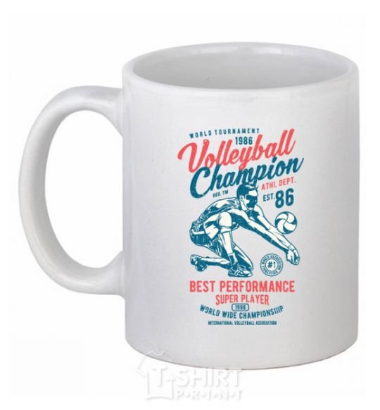 Ceramic mug Volleyball Champion White фото