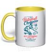 Mug with a colored handle Volleyball Champion yellow фото
