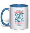Mug with a colored handle Volleyball Champion royal-blue фото