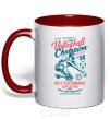 Mug with a colored handle Volleyball Champion red фото