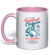 Mug with a colored handle Volleyball Champion light-pink фото