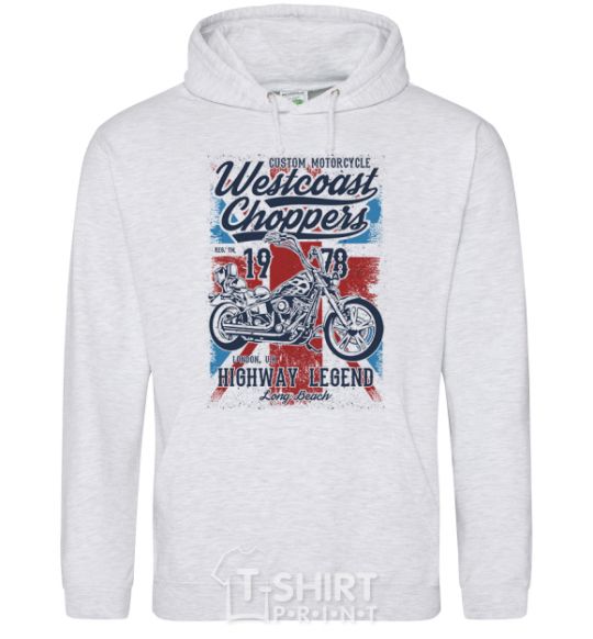 Men`s hoodie Westcoast Choppers sport-grey фото