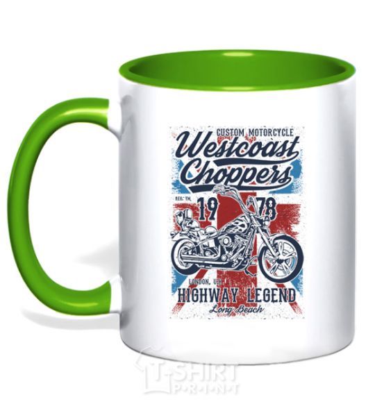 Mug with a colored handle Westcoast Choppers kelly-green фото