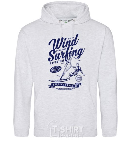 Men`s hoodie Wind Surfing sport-grey фото