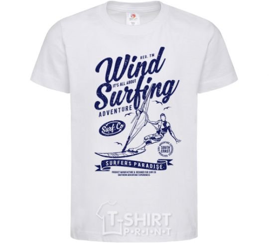 Kids T-shirt Wind Surfing White фото