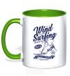 Mug with a colored handle Wind Surfing kelly-green фото