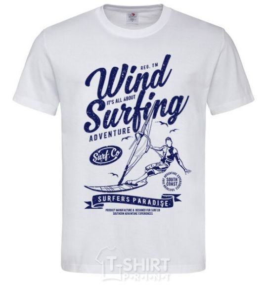 Men's T-Shirt Wind Surfing White фото