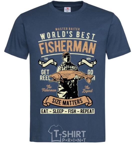 Men's T-Shirt World's Best Fisherman navy-blue фото