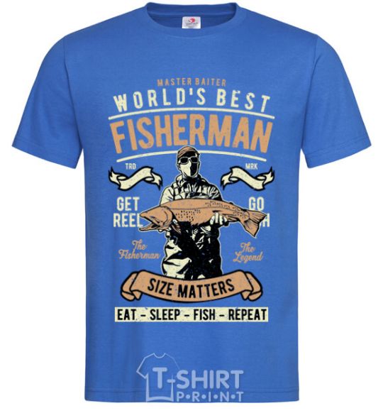 Men's T-Shirt World's Best Fisherman royal-blue фото